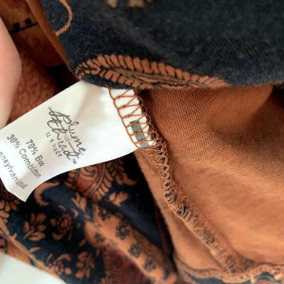 Plume & Thread Bamboo Top Tunic Black Size 1 (small). Burnt orange. - Picture 4 of 5